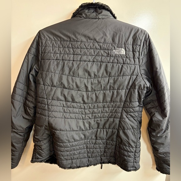 The North Face Reversible Mossbud Swirl Insulated Jacket Black Medium - Picture 4 of 9